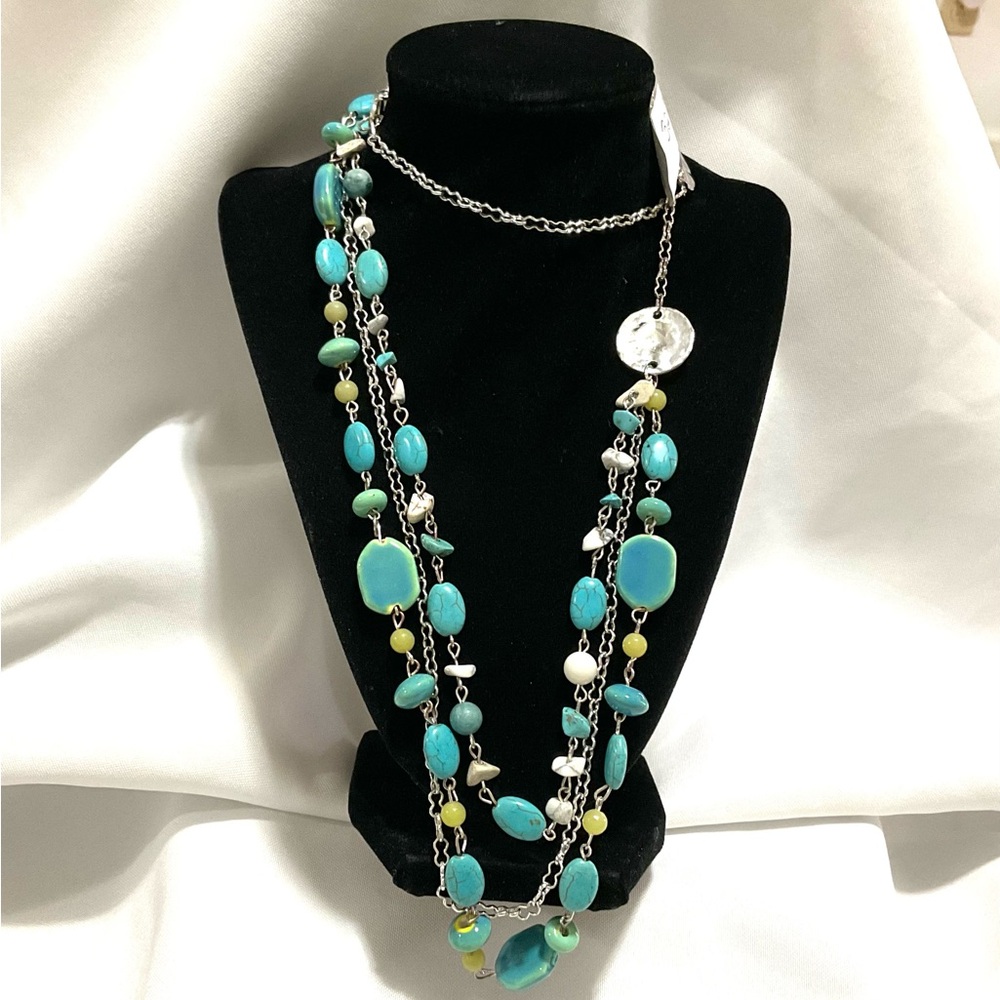 Blue Genuine Howlite Necklace